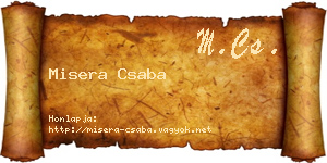Misera Csaba névjegykártya